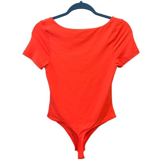 House of Harlow 1960 Orange Square Neck Bodysuit | Lux Essentials | Size Small - Picture 3 of 6